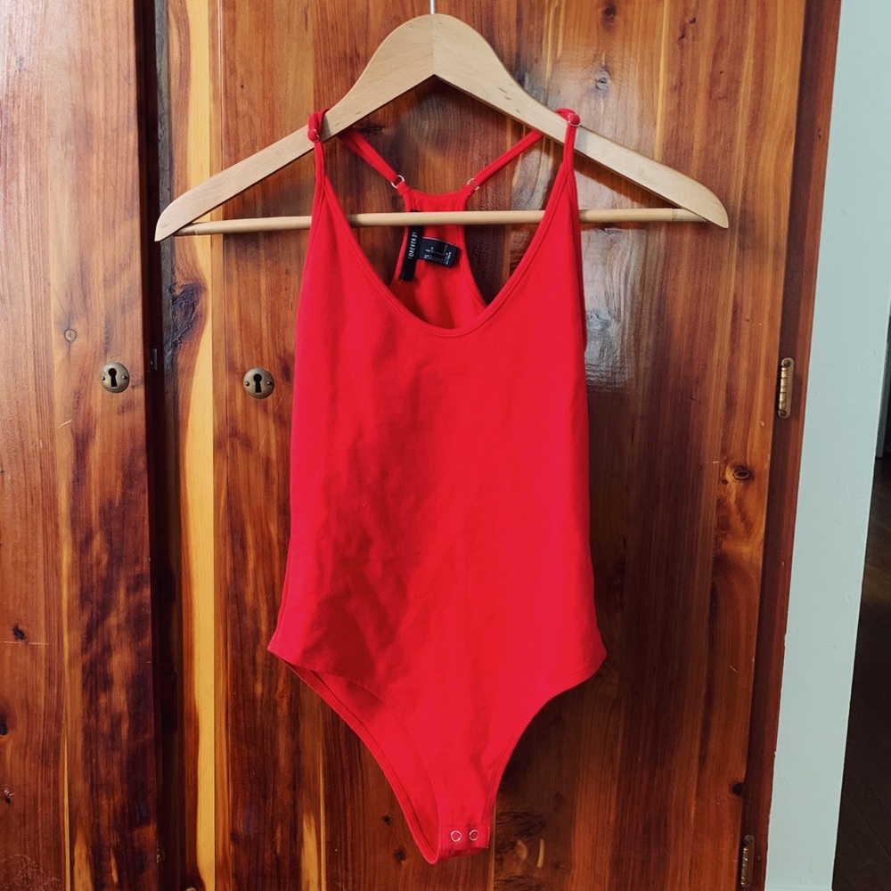 Red F21 Bodysuit